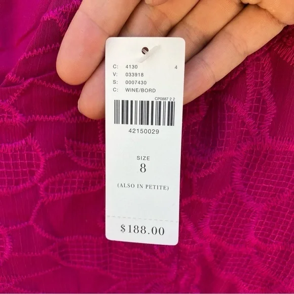 NWT Anthropologie Moulinette Soeurs Fuchsia Pink Lace Dress size 8 - Picture 13 of 15